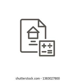 Calculate house or house contract vector icon. Simple element illustration from UI concept. Calculate house or house contract vector icon. Real estate concept vector illustration.