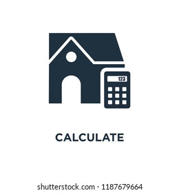 Calculate icon. Black filled vector illustration. Calculate symbol on white background. Can be used in web and mobile.