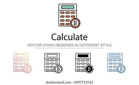 Calculate icon design with white background stock illustration