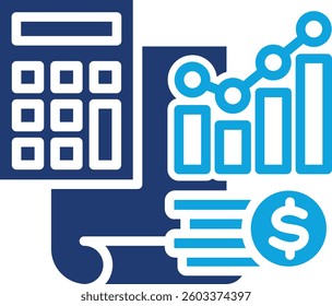 Calculate Icon Glyph Color Vector Illustration