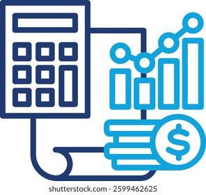 Calculate Icon Line Color Vector Illustration