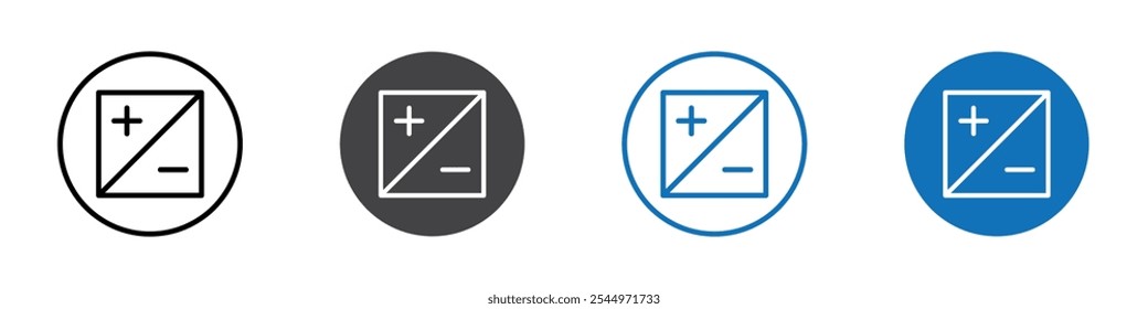 Calculate icon Logo sign in thin line outline