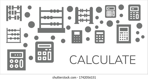 calculate icon set. 11 filled calculate icons. Included Abacus, Calculator icons