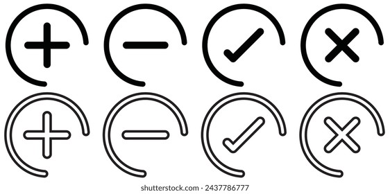 calculate icon set, Plus Minus Icon Vector Design Symbol Illustration