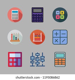 calculate icon set. vector set about abacus and calculator icons set.