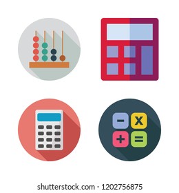 calculate icon set. vector set about calculator and abacus icons set.