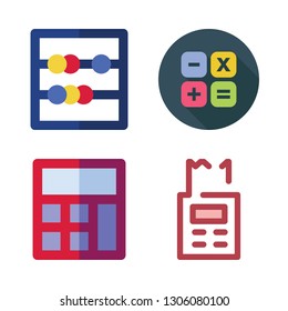 calculate icon set. vector set about calculator and abacus icons set.