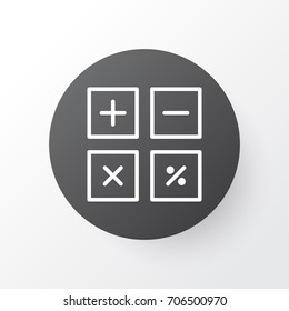 Calculate Icon Symbol. Premium Quality Isolated Calculation Tool Element In Trendy Style.