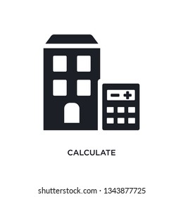 calculate isolated icon. simple element illustration from real estate concept icons. calculate editable logo sign symbol design on white background. can be use for web and mobile
