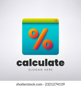 Calcular el diseño del logotipo, el concepto de matemáticas creativas, la ilustración del vector
