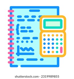 calculate math science education color icon vector. calculate math science education sign. isolated symbol illustration