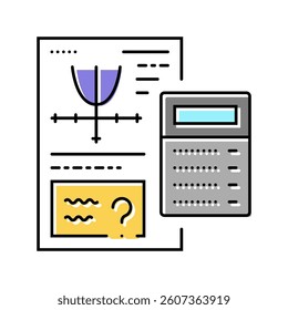 calculate math science education color icon vector. calculate math science education sign. isolated symbol illustration