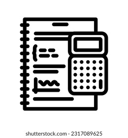 Berechnung der mathematischen Wissenschaftsausbildung Symbol Vektorgrafik. berechnen Sie das mathematische Wissenschaftsbildungszeichen. isoliertes Kontursymbol