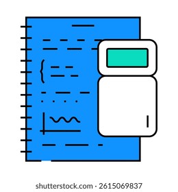 calculate math science education line icon vector. calculate math science education sign. isolated symbol illustration