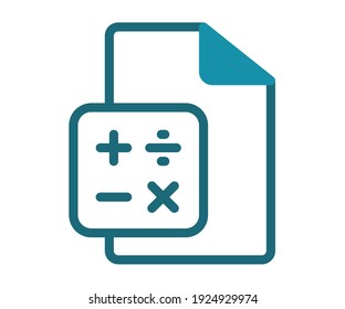 calculate paper report single isolated icon with solid line style