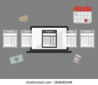 calculate payroll and create payslip at the end of the month