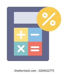 Calculate rate solid icon. Money planning budget loan payment. Calculating Percent. For business and payments. Vector Illustration.