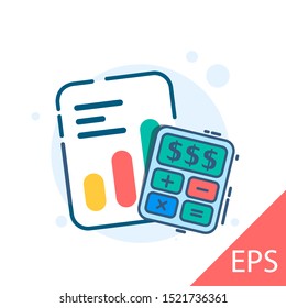 Calculate Rate. Vector modern line design illustration icon