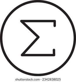 Calculate Sigma Summary Outline Icon