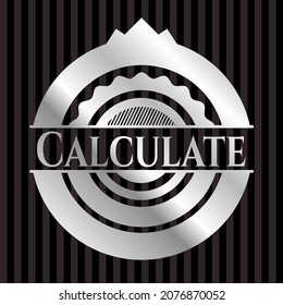 Calcule un emblema brillante plateado. Ilustración vectorial. Mosaico. 