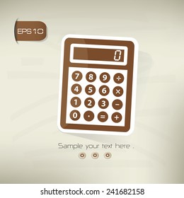 Calculate symbol,sticker design,brown version,clean vector