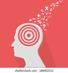 Calculate thinking concept,vector