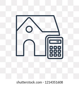 Calculate vector outline icon isolated on transparent background, high quality linear Calculate transparency concept can be used web and mobile