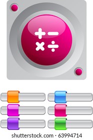 Calculate vibrant round button with additional buttons.
