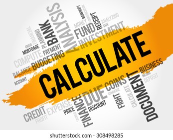 CALCULATE word cloud, business concept