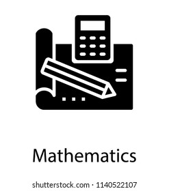 A calculating book with the calculator and pencil characterizing mathematics 