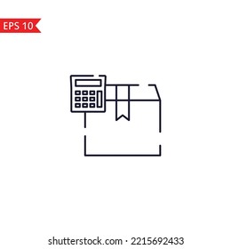 Calculating cargo line icon isolated sign symbol Vector