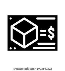 calculating cost of production glyph icon vector. calculating cost of production sign. isolated contour symbol black illustration