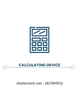 calculating device outline vector icon. simple element illustration. calculating device outline icon from editable real estate concept. can be used for web and mobile
