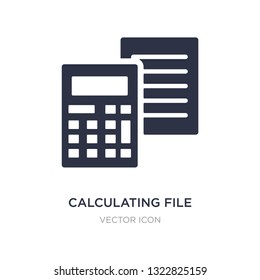 calculating file icon on white background. Simple element illustration from Marketing concept. calculating file sign icon symbol design.