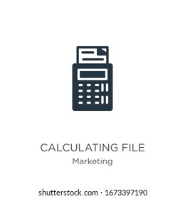 Calculating file icon vector. Trendy flat calculating file icon from marketing collection isolated on white background. Vector illustration can be used for web and mobile graphic design, logo, eps10