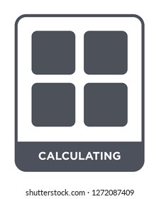 calculating icon vector on white background, calculating trendy filled icons from Electronic stuff fill collection, calculating simple element illustration