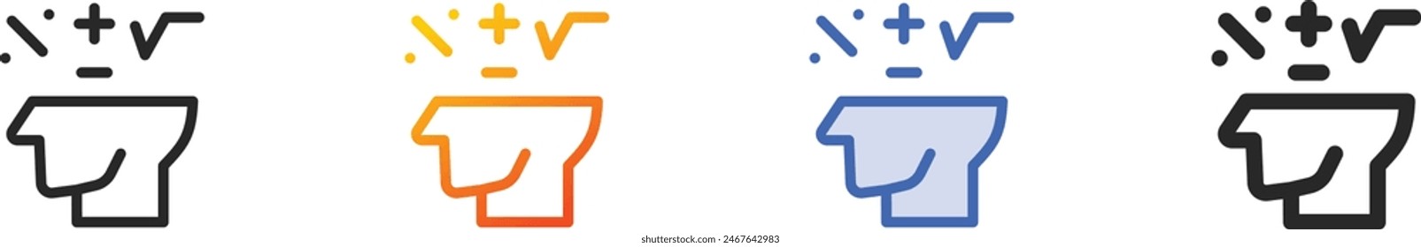 calculating icon.Thin Linear, Gradient, Blue Stroke and bold Style Design Isolated On White Background