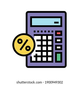calculating loan percent color icon vector. calculating loan percent sign. isolated symbol illustration