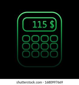 Calculating money on a calculator nolan icon. Simple thin line, outline vector of bank icons for ui and ux, website or mobile application