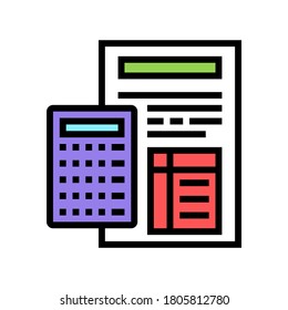 calculando el vector de icono de color de hipoteca. el signo de la hipoteca. ilustración de símbolo aislado
