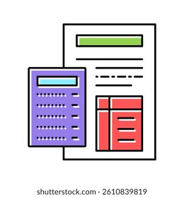 calculating mortgage color icon vector. calculating mortgage sign. isolated symbol illustration