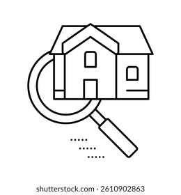 calculating mortgage line icon vector. calculating mortgage sign. isolated contour symbol black illustration