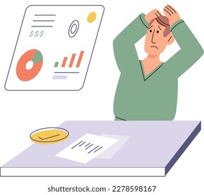 Calculating and planning budget, management of personal finance. Person analyzing financial savings. Analysis of personal revenue. Financial accounting, calculation of income investments, pension fund