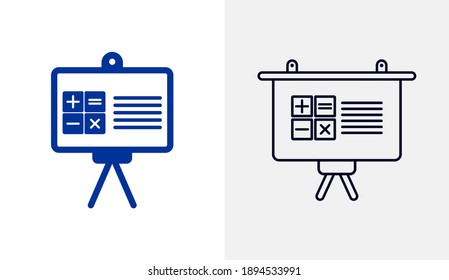 Calculating tool icon logo vector template, Education icon concepts, Creative design
