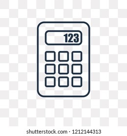Calculating vector outline icon isolated on transparent background, high quality linear Calculating transparency concept can be used web and mobile