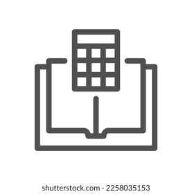 Calculation and accounting related icon outline and linear vector.