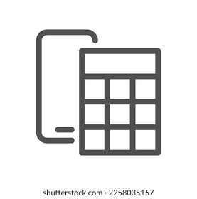 Calculation and accounting related icon outline and linear vector.