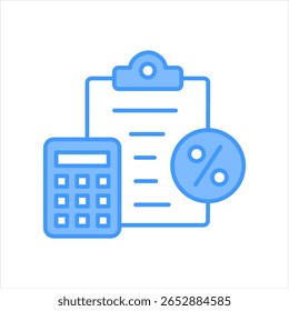Calculation Blue Icon Vector Illustration