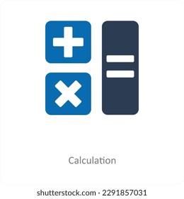 Calculation and calculate icon concept