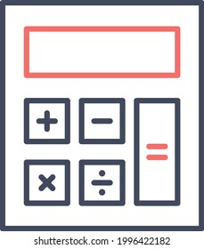 Calculation, calculator, finance icon vector image. Can also be used for business  office. Suitable for use on web apps, mobile apps and print media.